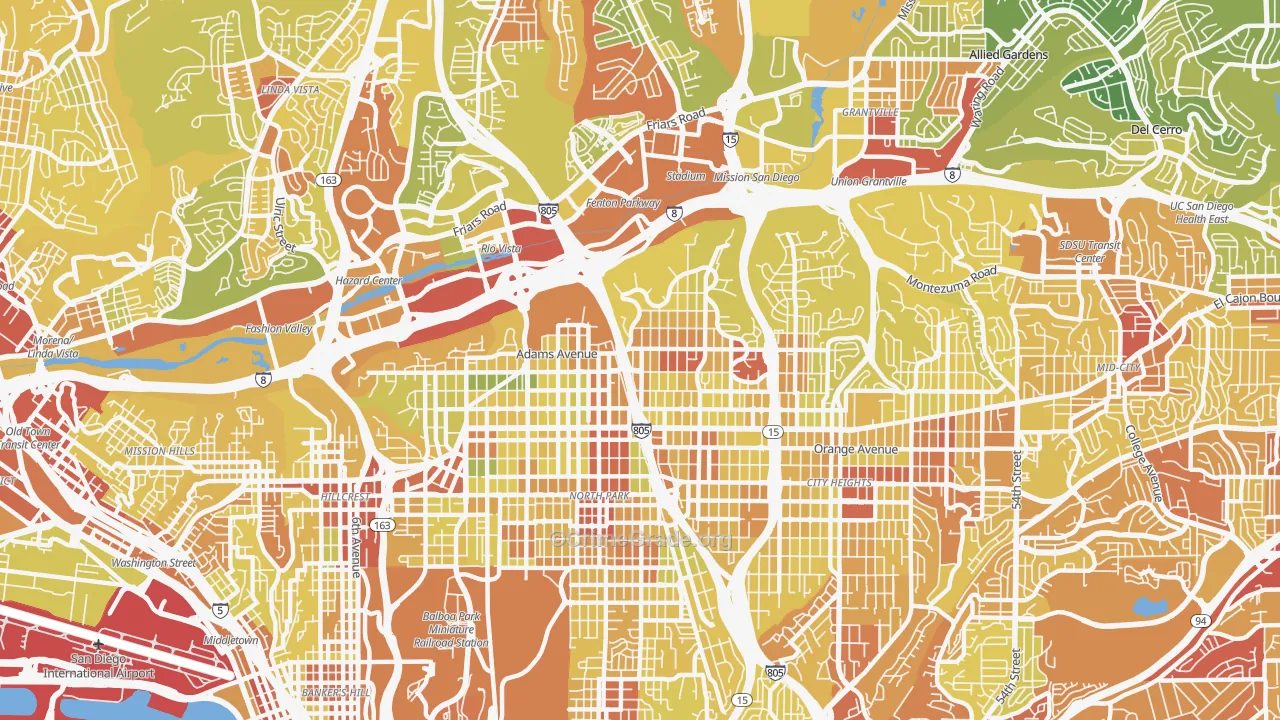 92116, CA Map of Vehicle Theft Rates