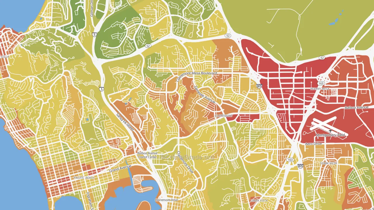 92117, CA Map of Vehicle Theft Rates