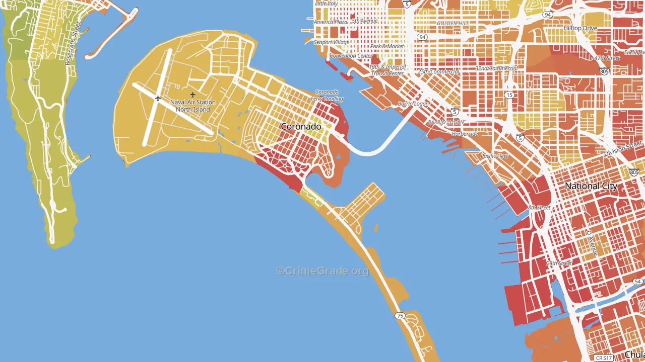 92118, CA Map of Vehicle Theft Rates