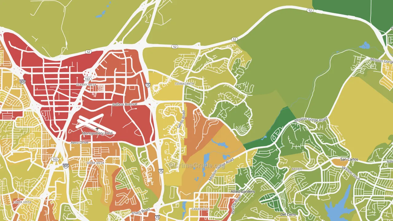 92124, CA Map of Vehicle Theft Rates