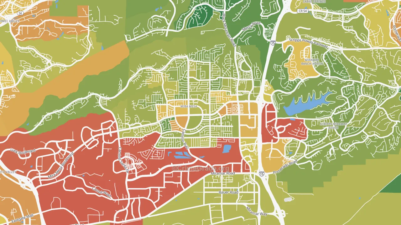 92126, CA Map of Vehicle Theft Rates