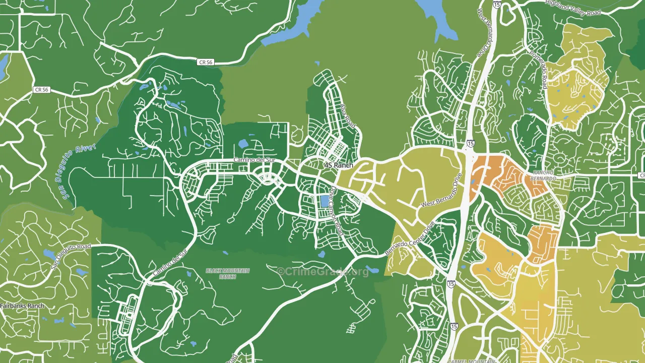 92127, CA Map of Vehicle Theft Rates