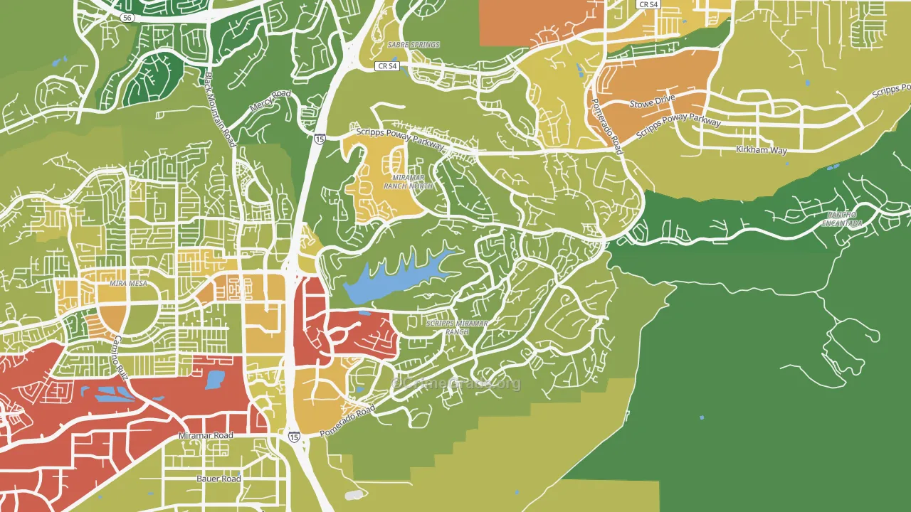 92131, CA Map of Vehicle Theft Rates