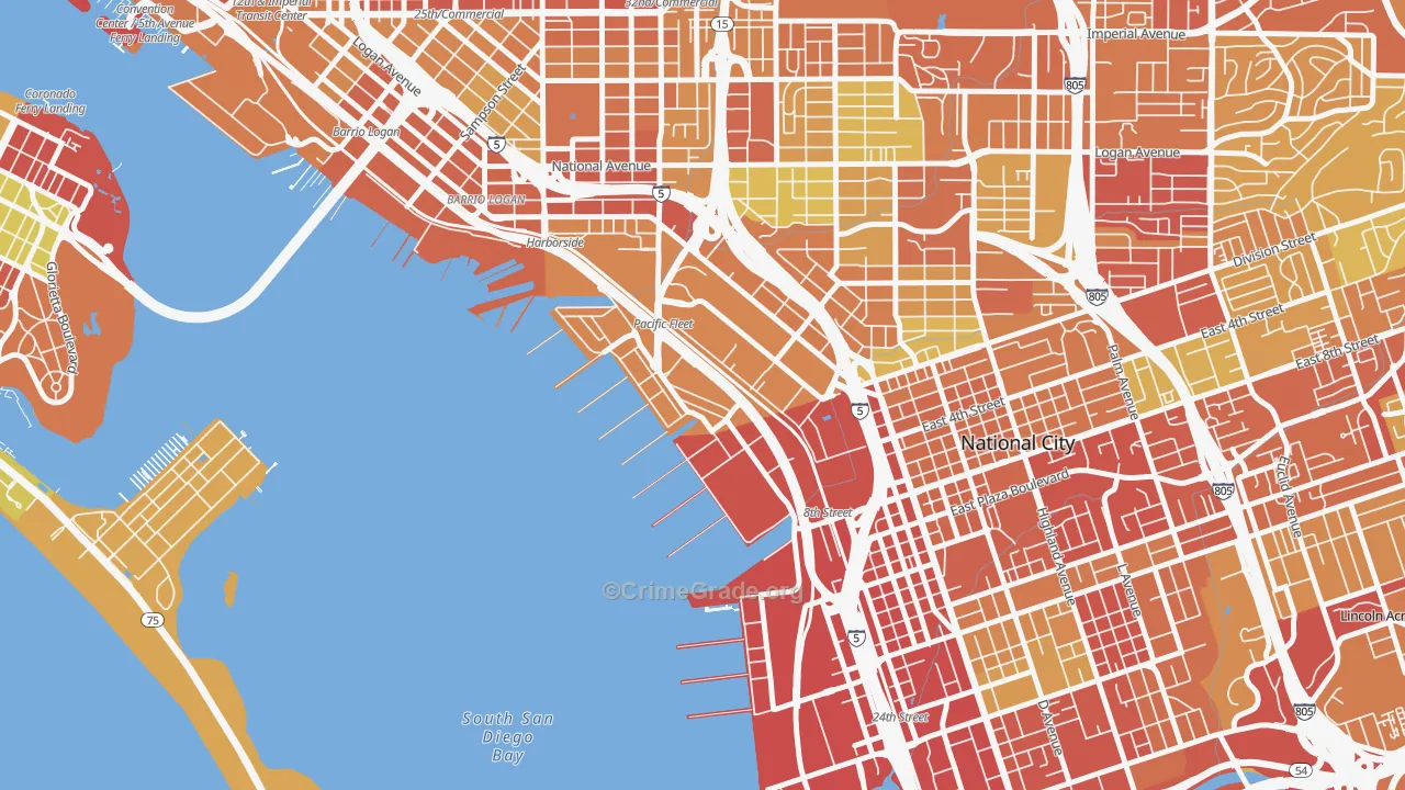92136, CA Map of Vehicle Theft Rates