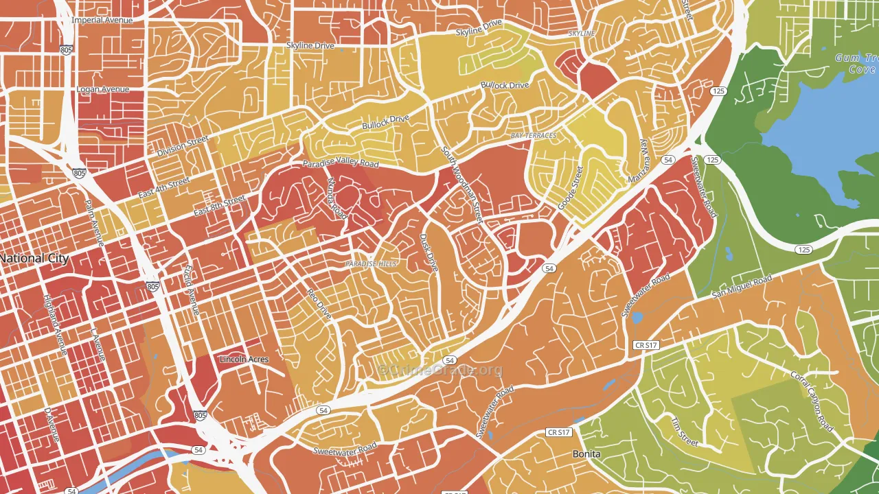 92139, CA Map of Vehicle Theft Rates