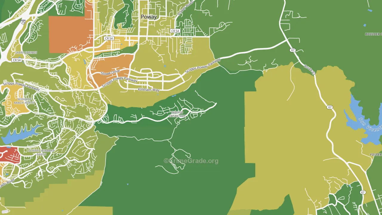 92145, CA Map of Vehicle Theft Rates
