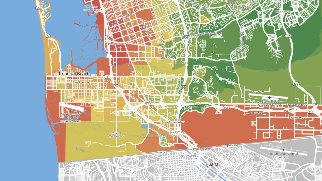 92154, CA Map of Vehicle Theft Rates