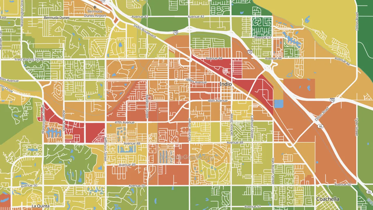92201, CA Map of Vehicle Theft Rates