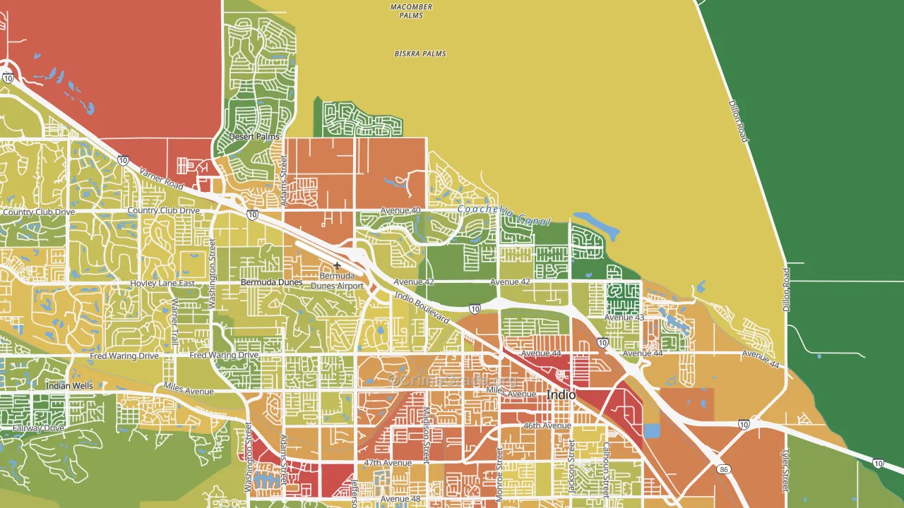 92203, CA Map of Vehicle Theft Rates