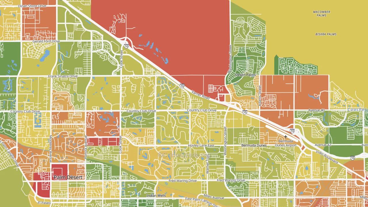 92211, CA Map of Vehicle Theft Rates