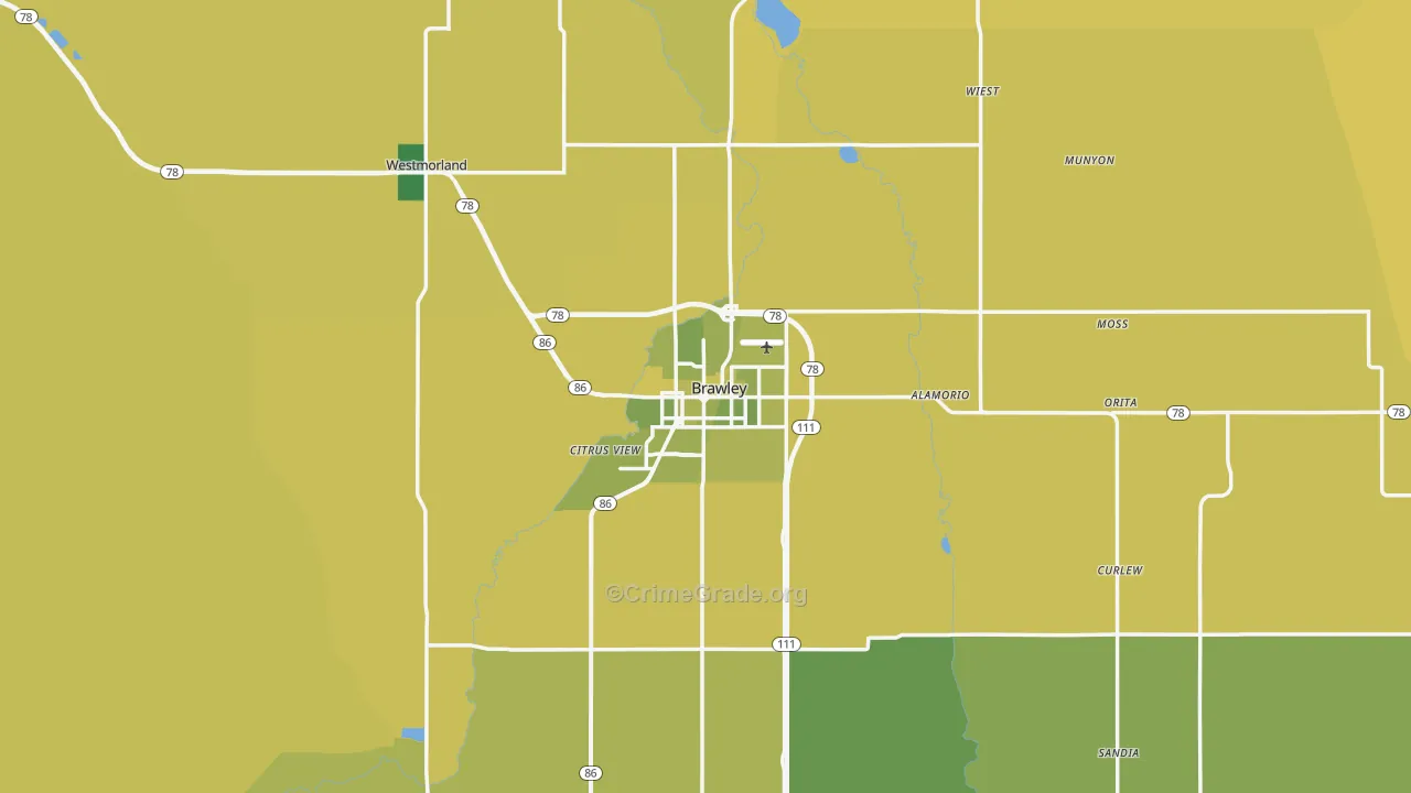 92227, CA Map of Vehicle Theft Rates