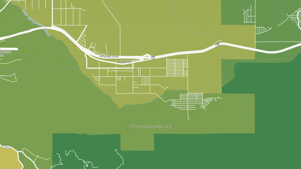 92230, CA Map of Vehicle Theft Rates