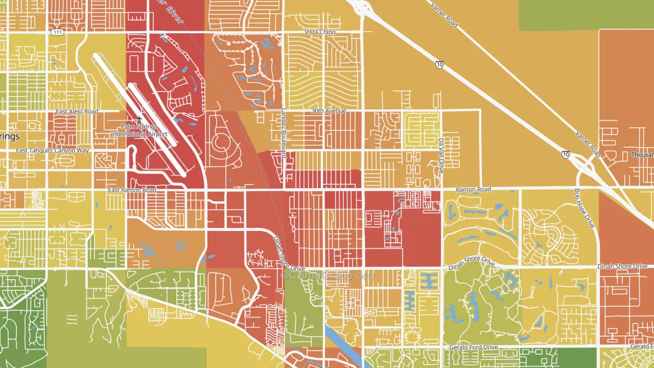 92234, CA Map of Vehicle Theft Rates