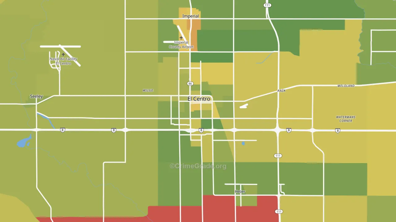 92243, CA Map of Vehicle Theft Rates
