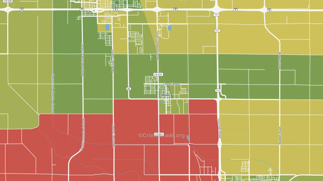 92249, CA Map of Vehicle Theft Rates