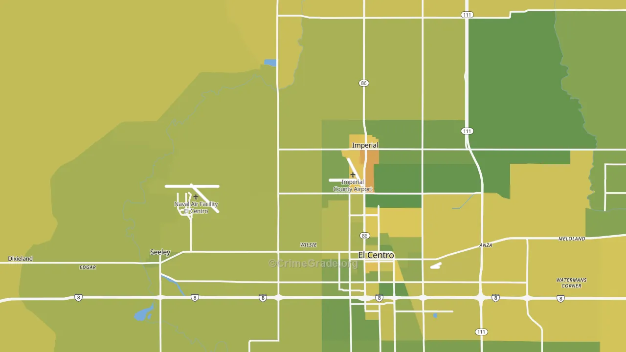 92251, CA Map of Vehicle Theft Rates