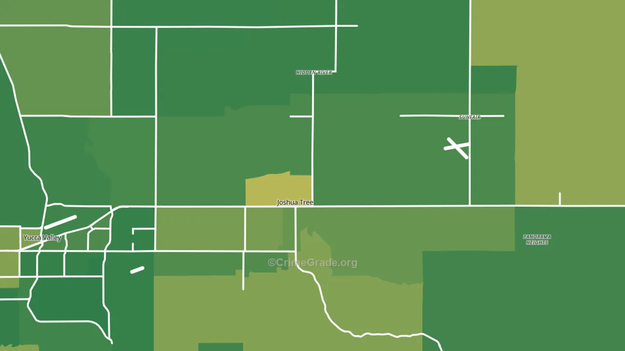 92252, CA Map of Vehicle Theft Rates