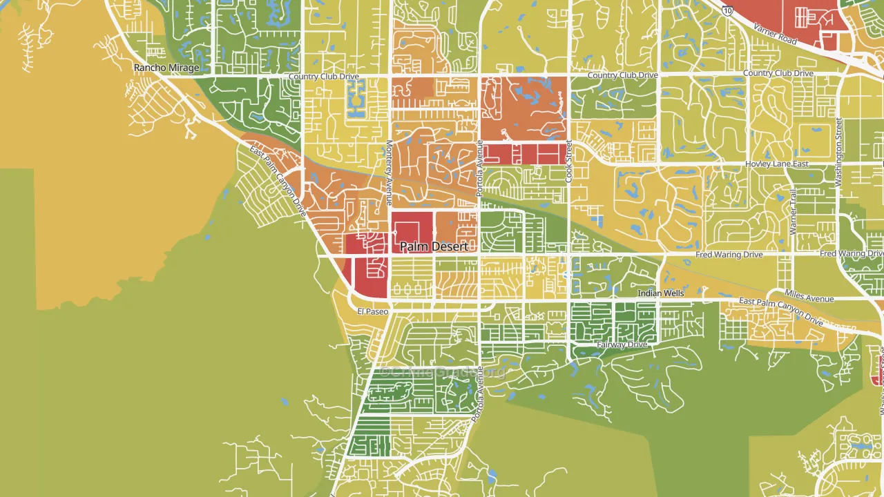 92260, CA Map of Vehicle Theft Rates
