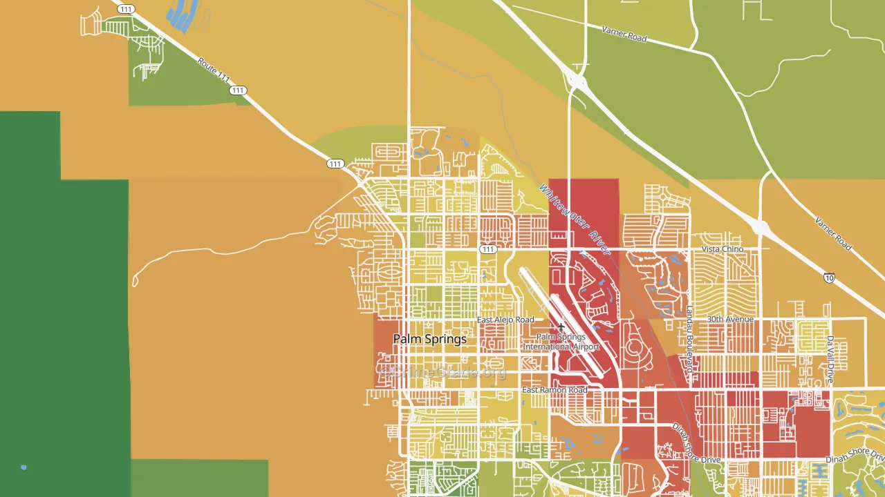 92262, CA Map of Vehicle Theft Rates