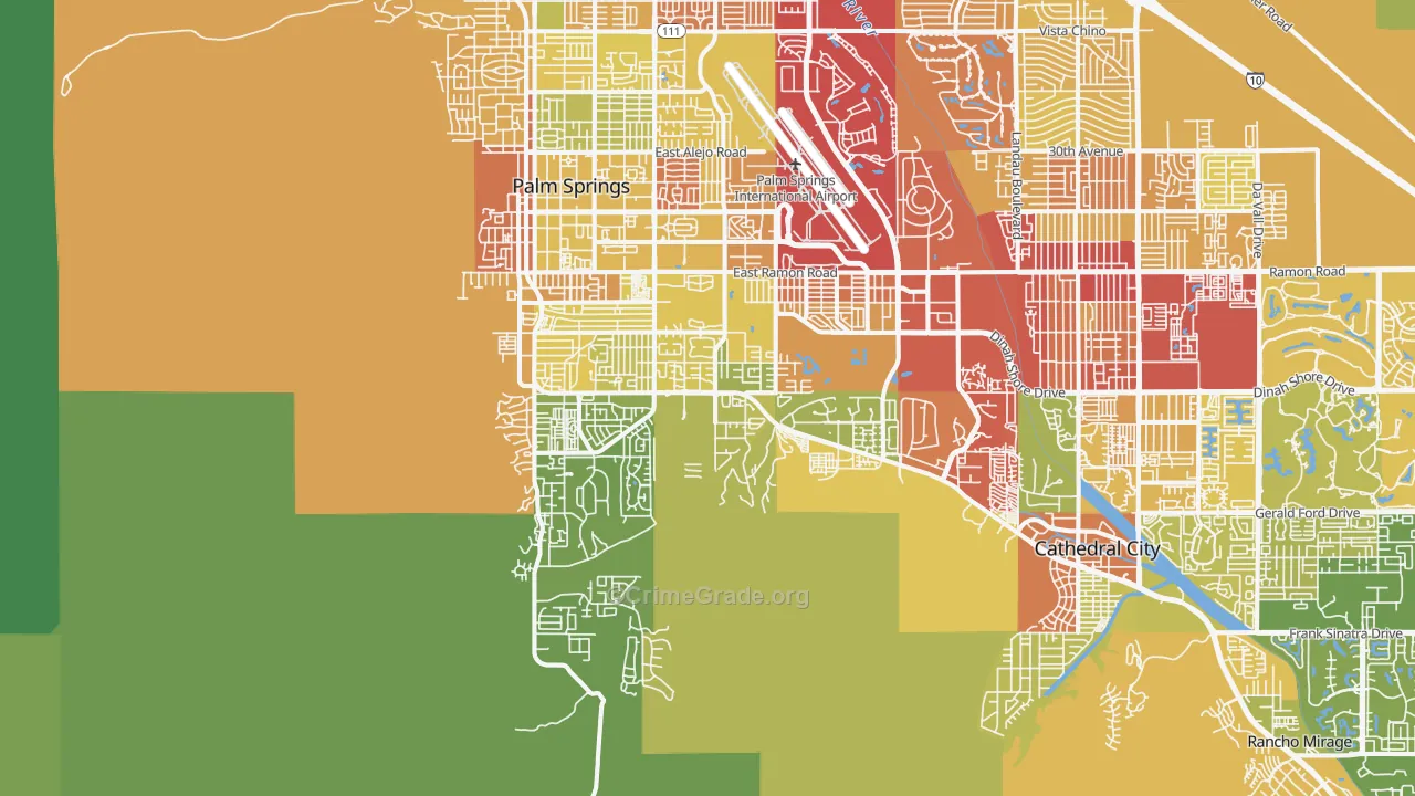 92264, CA Map of Vehicle Theft Rates