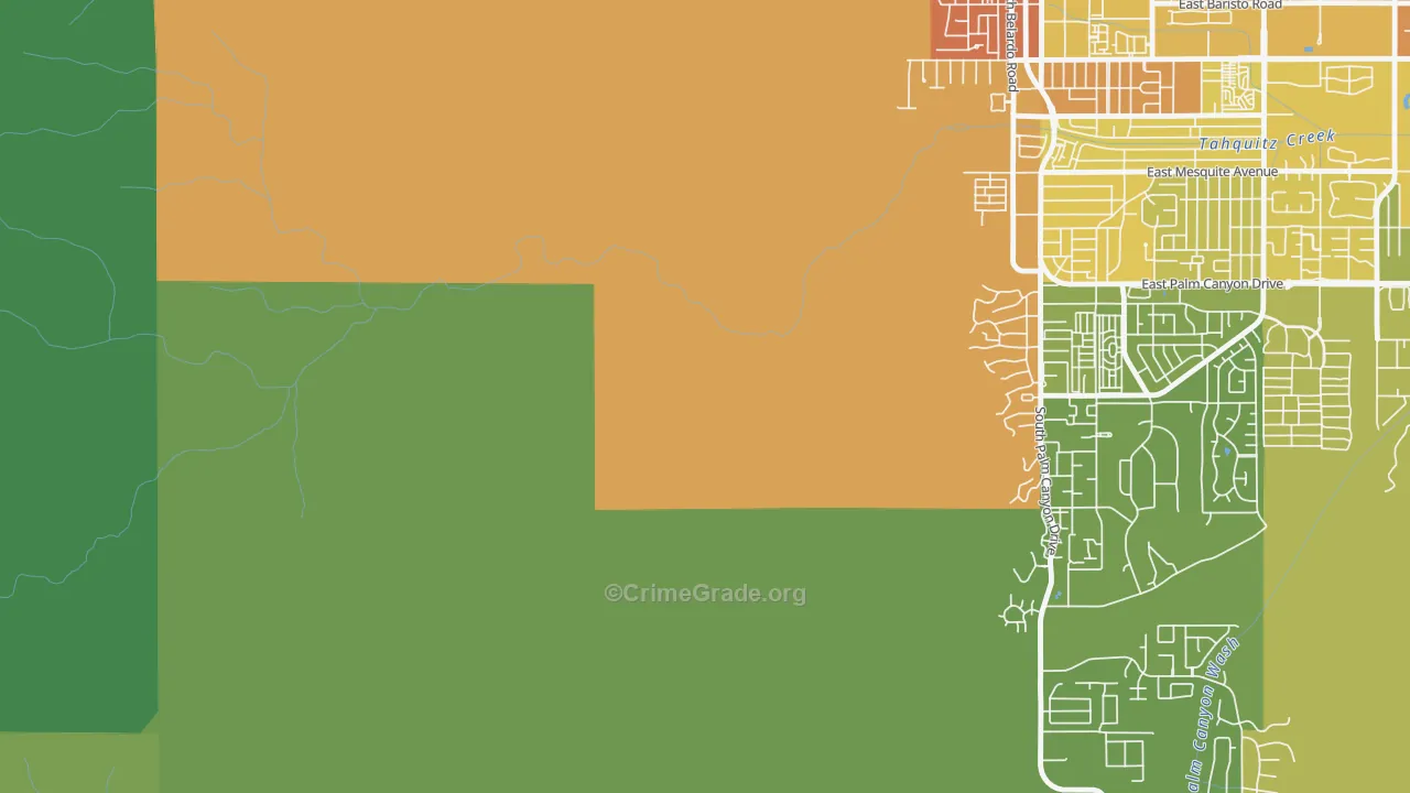 92265, CA Map of Vehicle Theft Rates