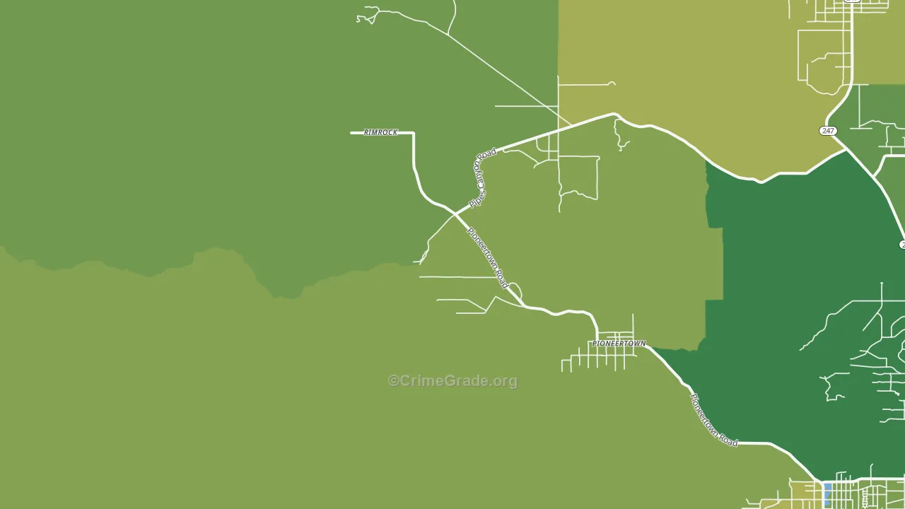 92268, CA Map of Vehicle Theft Rates