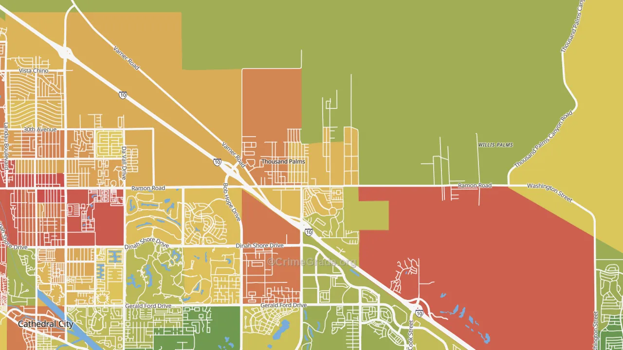 92276, CA Map of Vehicle Theft Rates