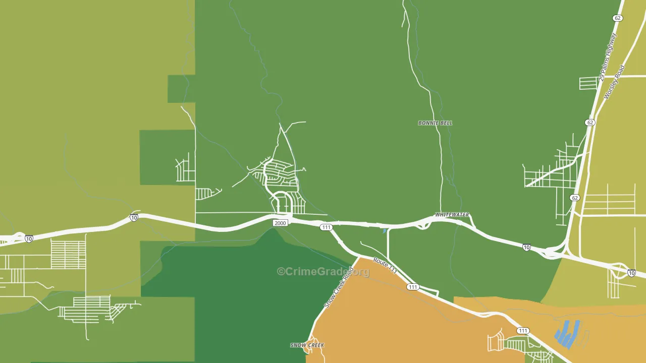 92282, CA Map of Vehicle Theft Rates