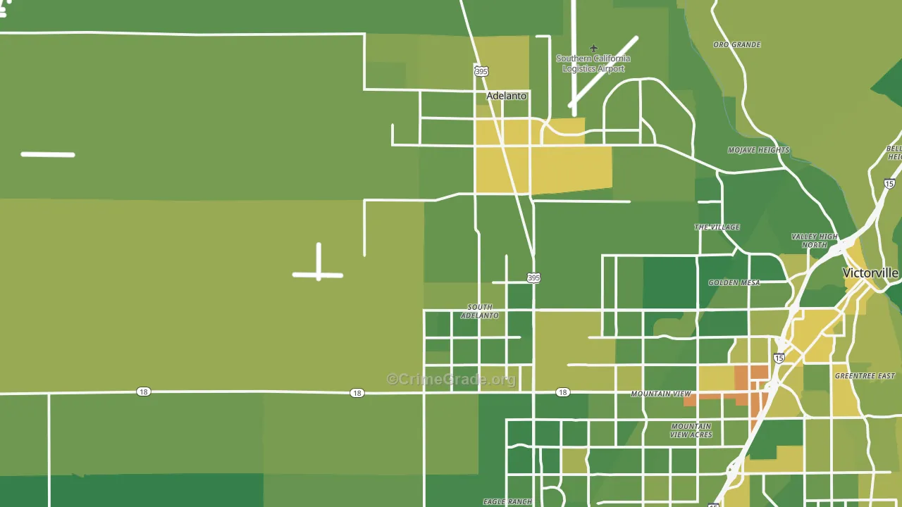 92301, CA Map of Vehicle Theft Rates