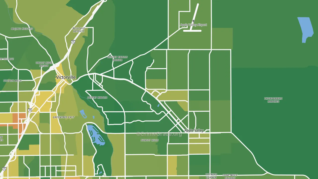 92307, CA Map of Vehicle Theft Rates