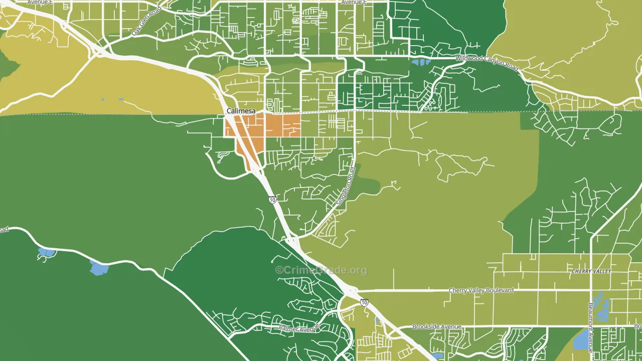 92320, CA Map of Vehicle Theft Rates