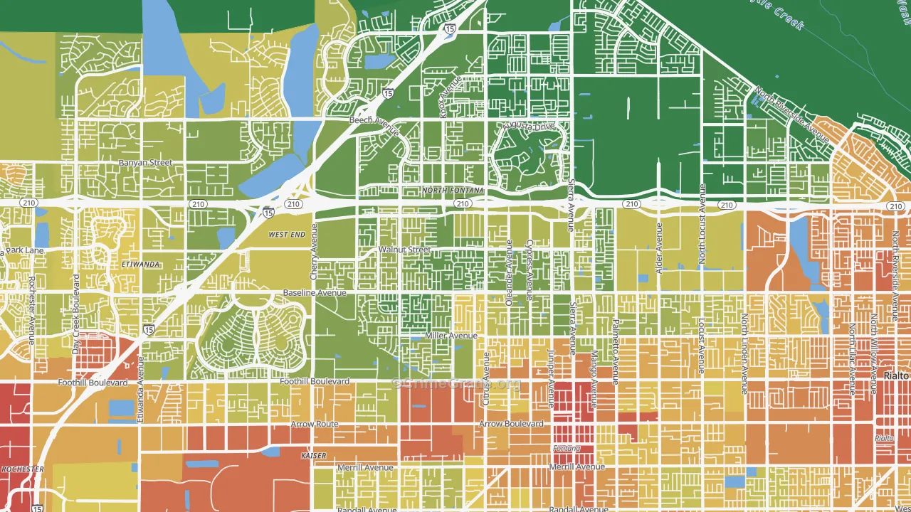 92336, CA Map of Vehicle Theft Rates