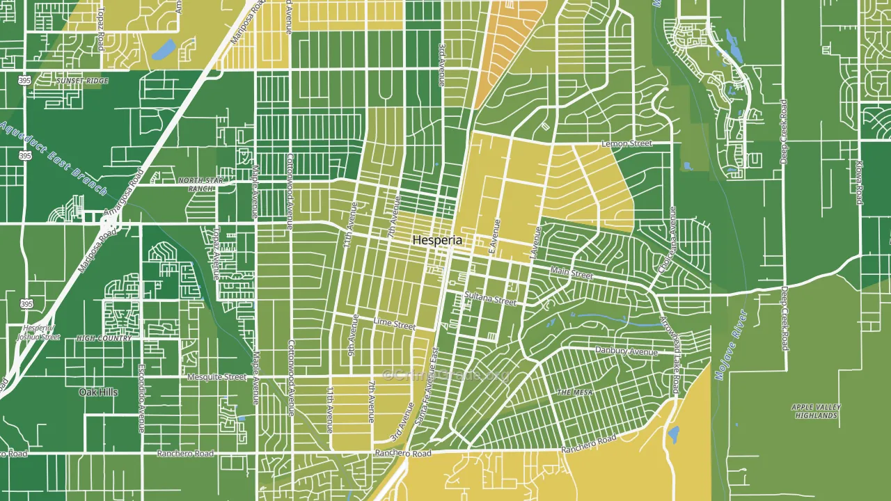 92345, CA Map of Vehicle Theft Rates