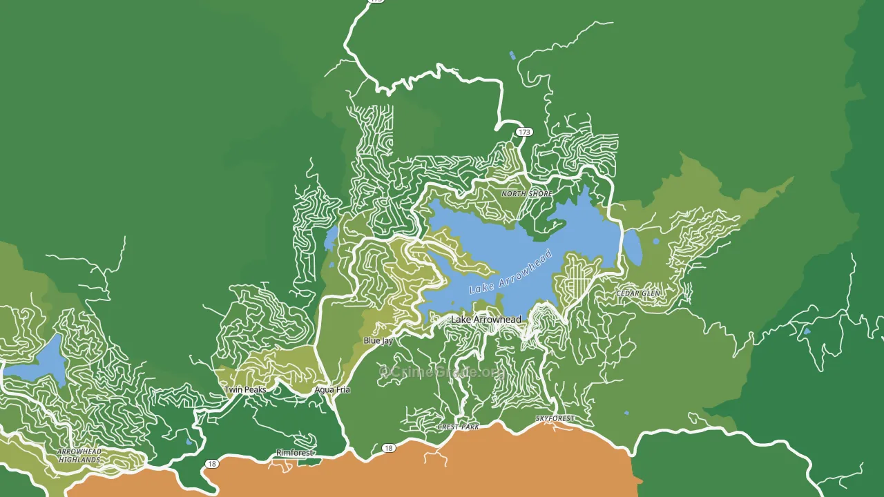 92352, CA Map of Vehicle Theft Rates