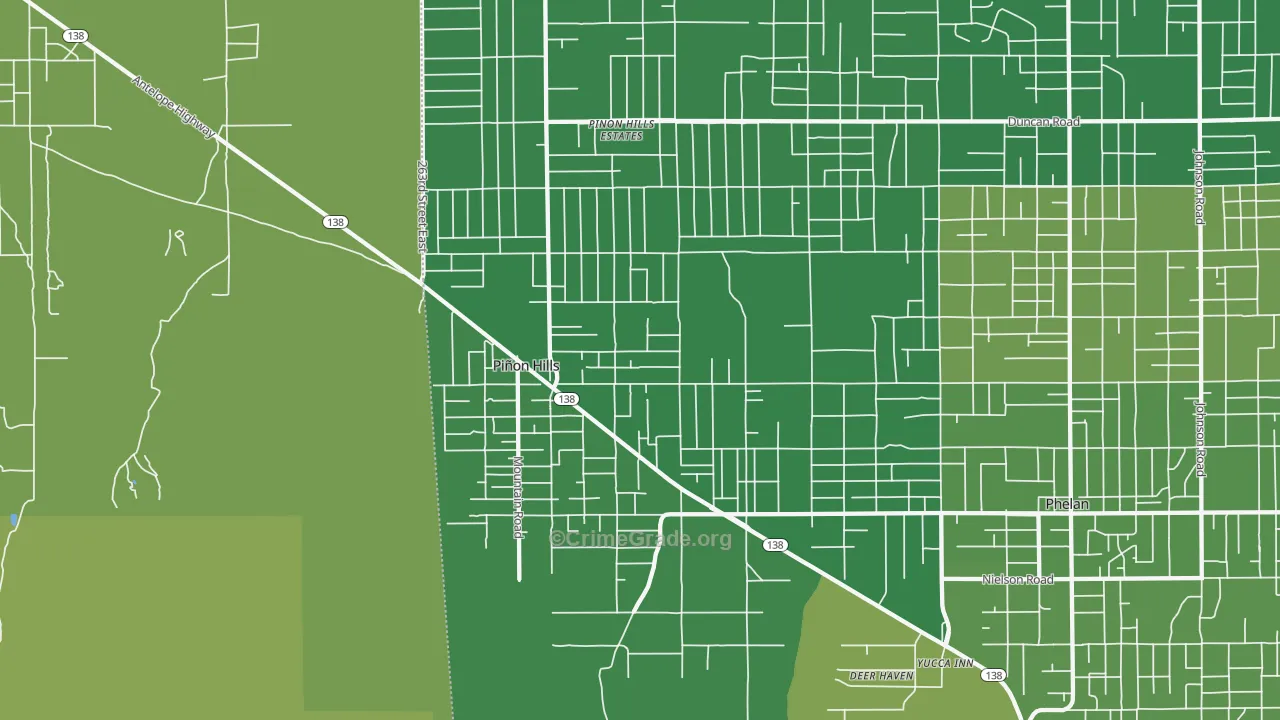 92372, CA Map of Vehicle Theft Rates