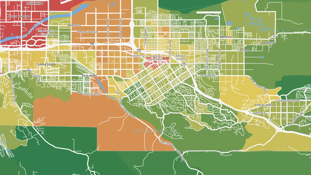 92373, CA Map of Vehicle Theft Rates