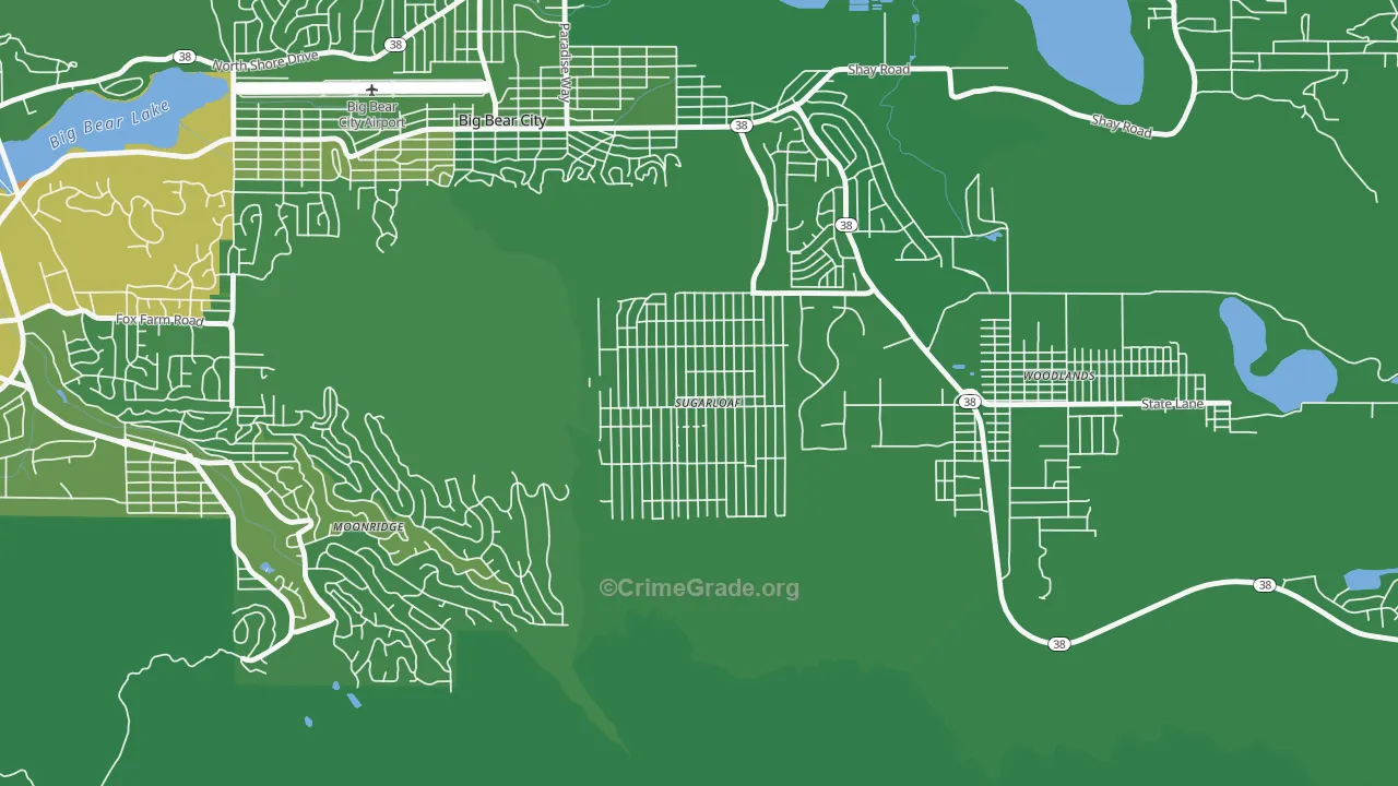 92386, CA Map of Vehicle Theft Rates