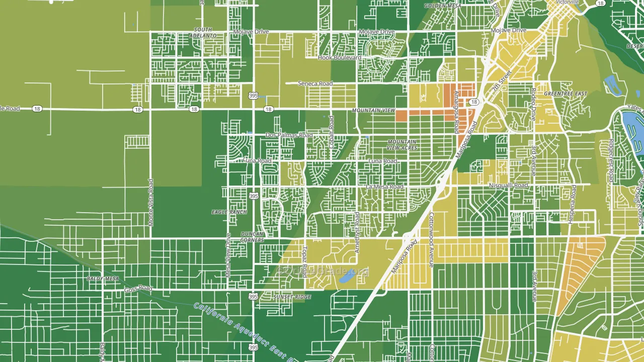 92392, CA Map of Vehicle Theft Rates