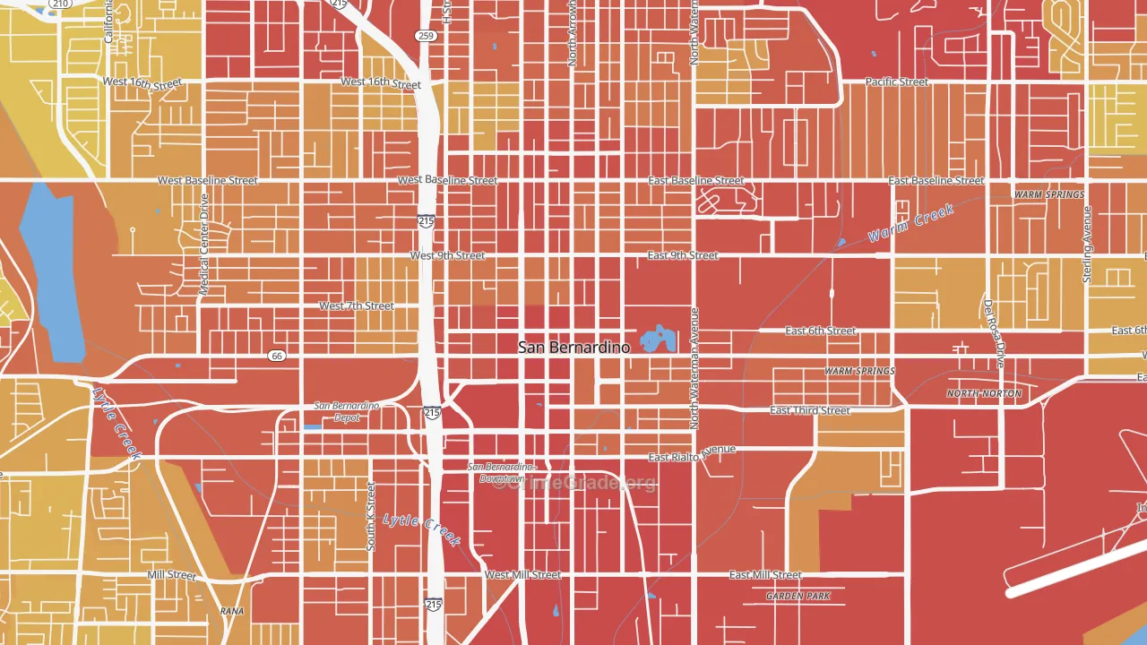 92401, CA Map of Vehicle Theft Rates