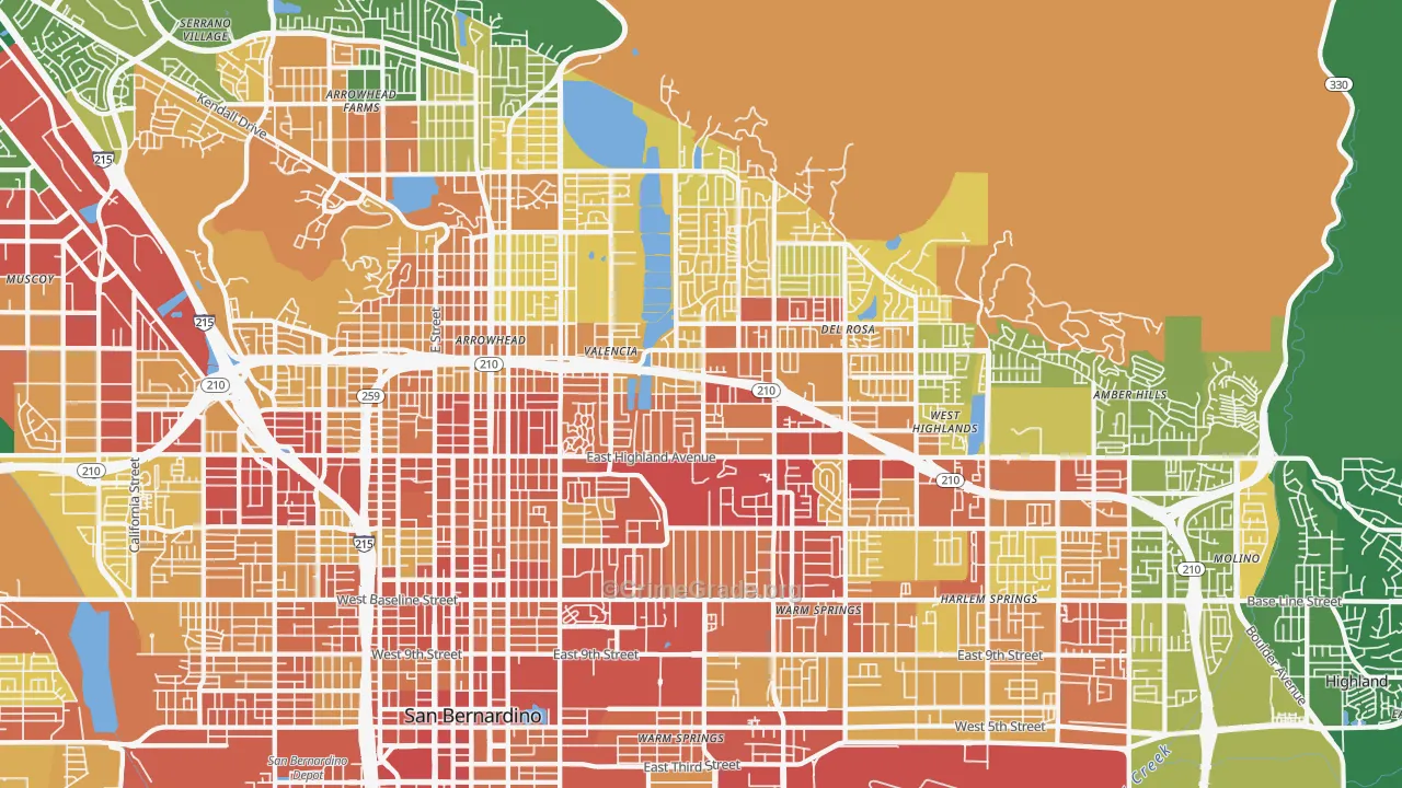 92404, CA Map of Vehicle Theft Rates