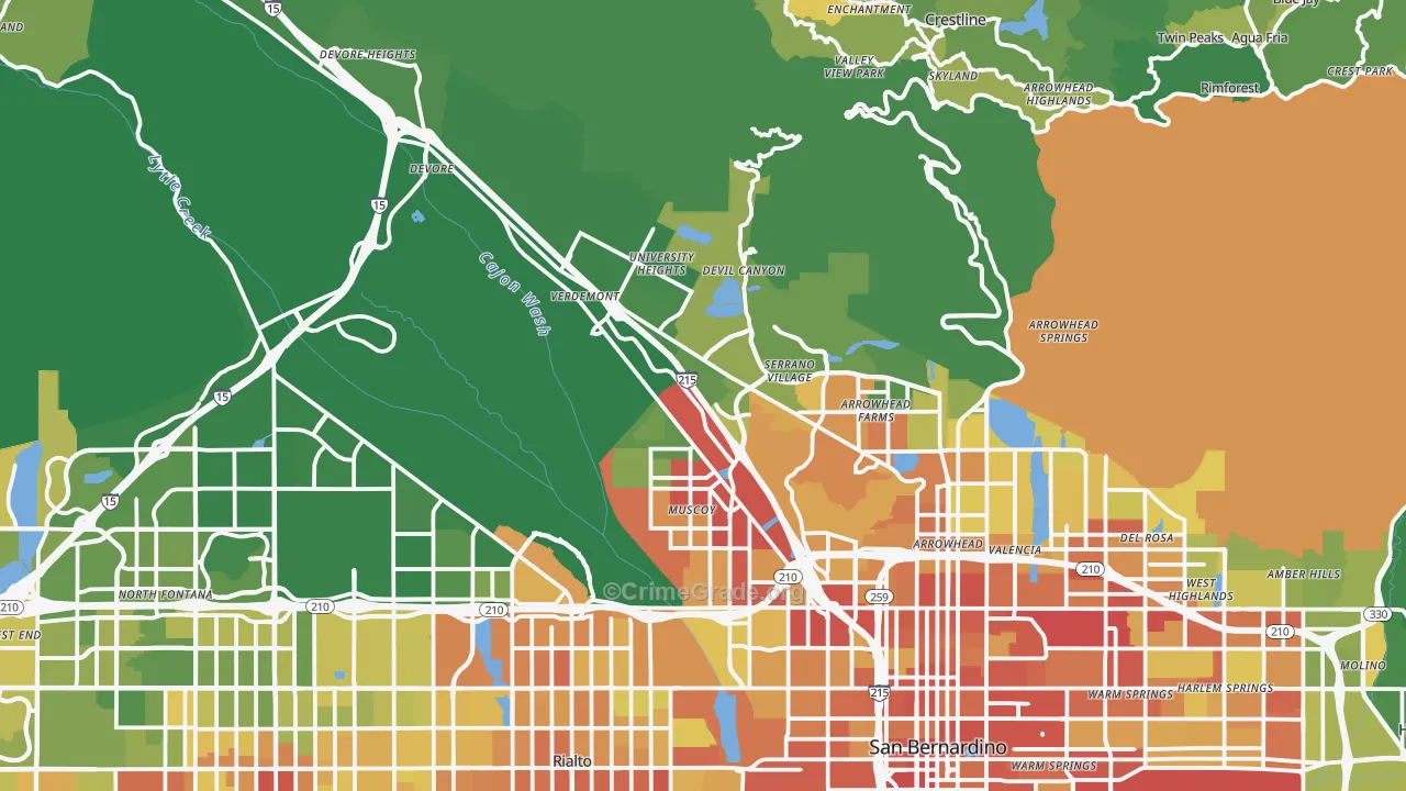 92407, CA Map of Vehicle Theft Rates