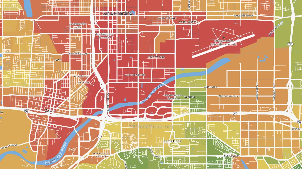 92408, CA Map of Vehicle Theft Rates
