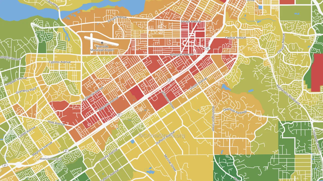 92504, CA Map of Vehicle Theft Rates