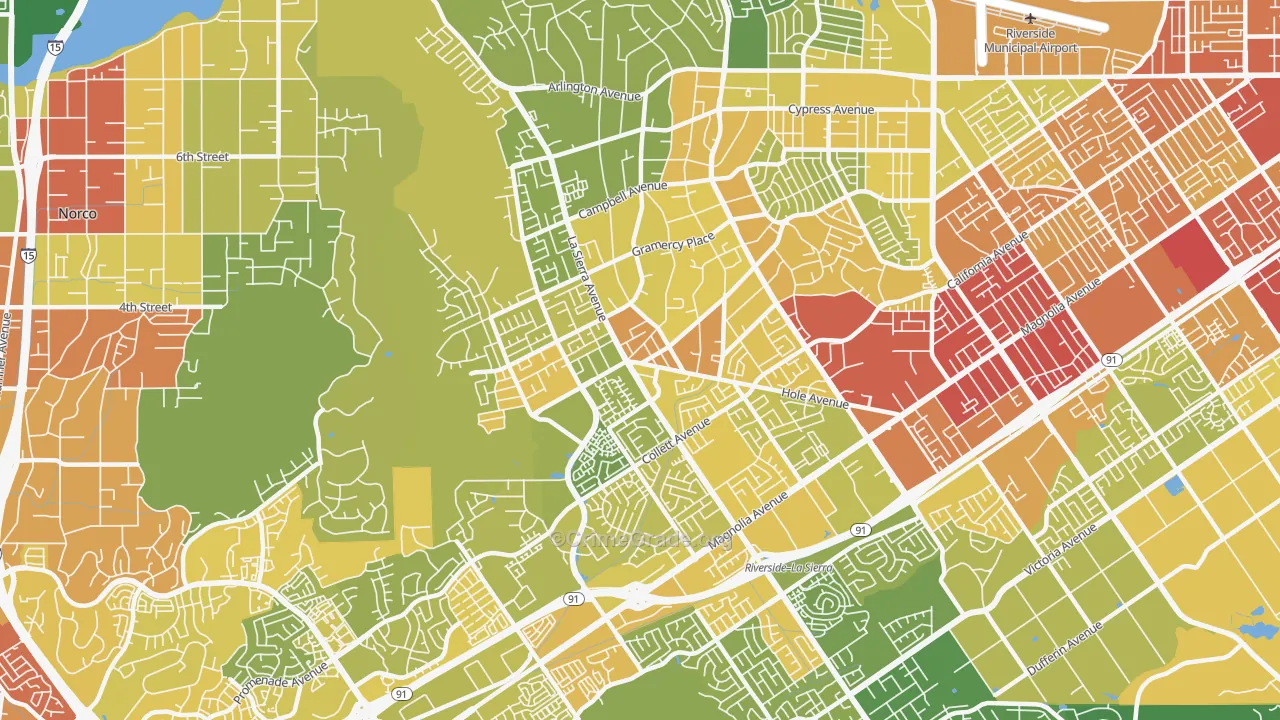 92505, CA Map of Vehicle Theft Rates