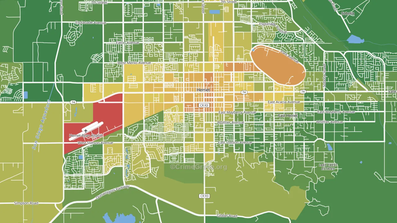92543, CA Map of Vehicle Theft Rates