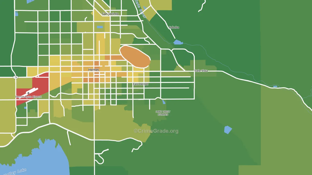 92544, CA Map of Vehicle Theft Rates