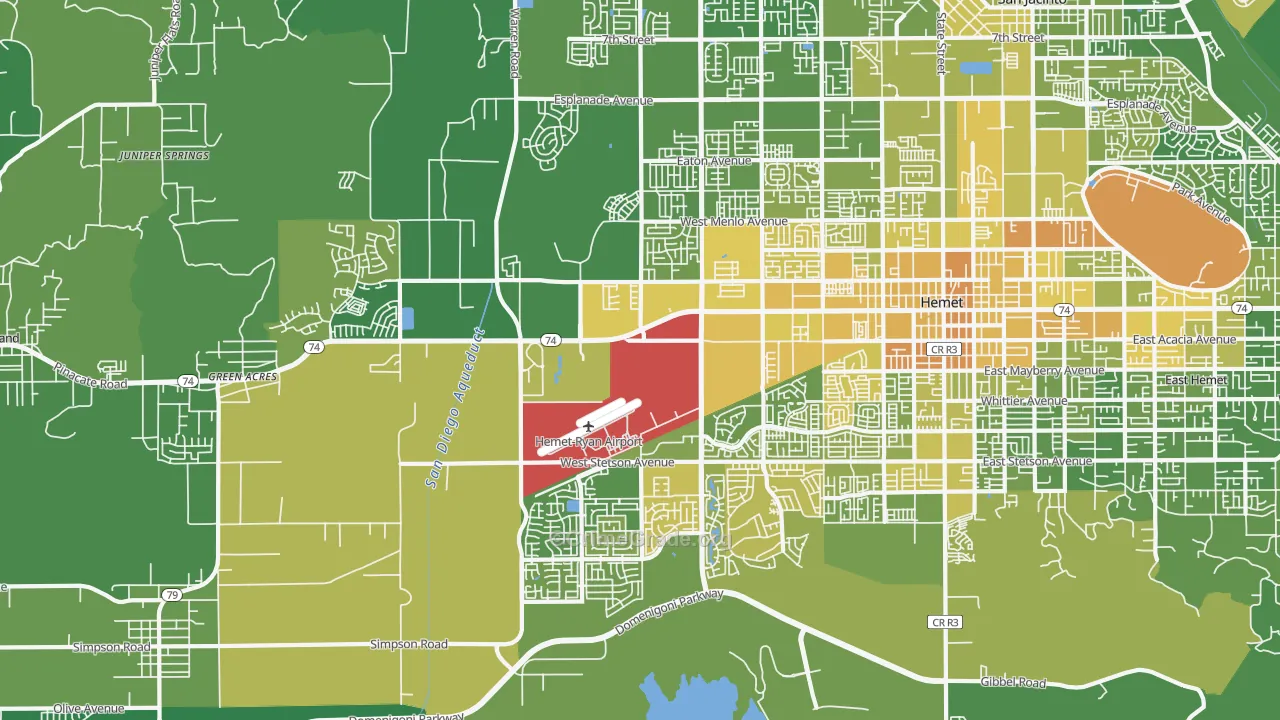 92545, CA Map of Vehicle Theft Rates