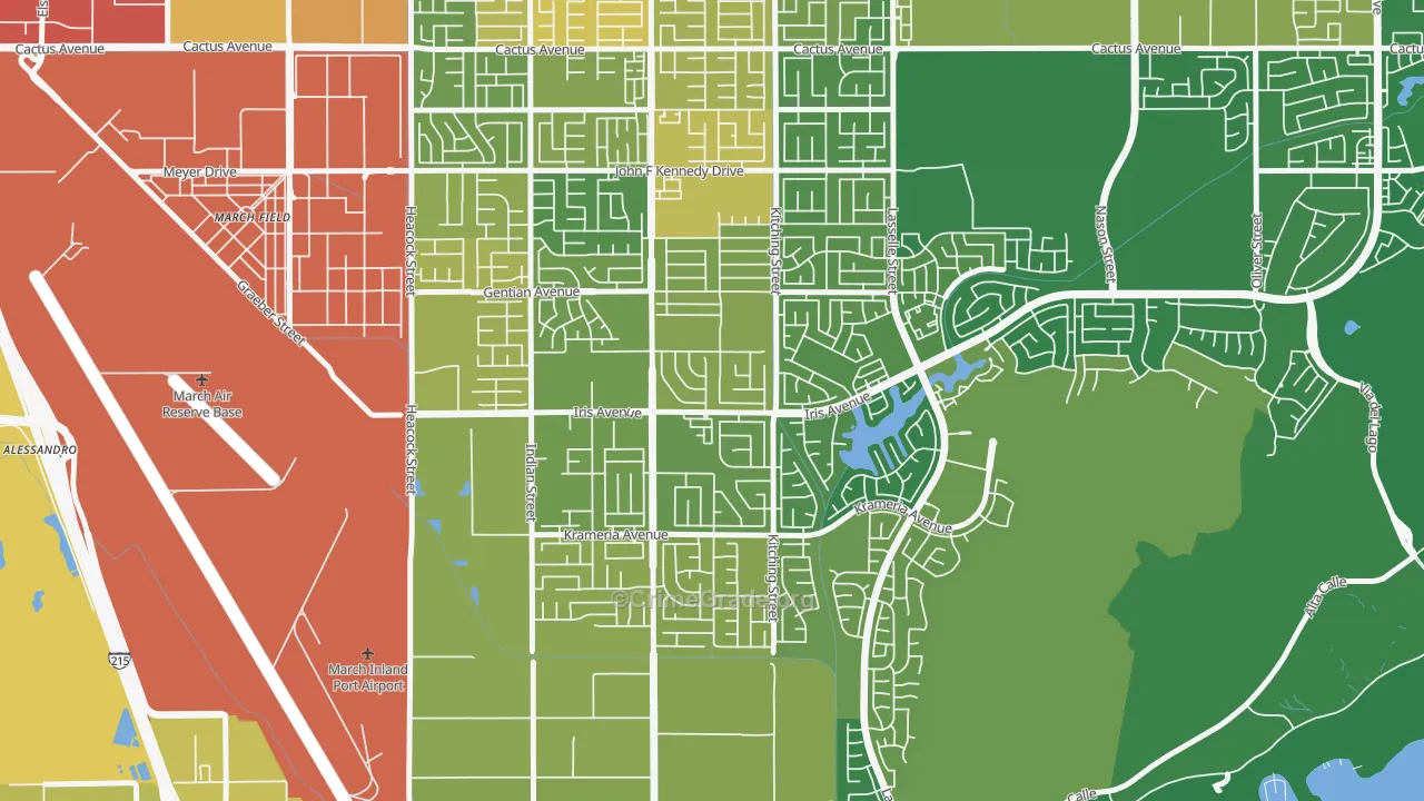92551, CA Map of Vehicle Theft Rates