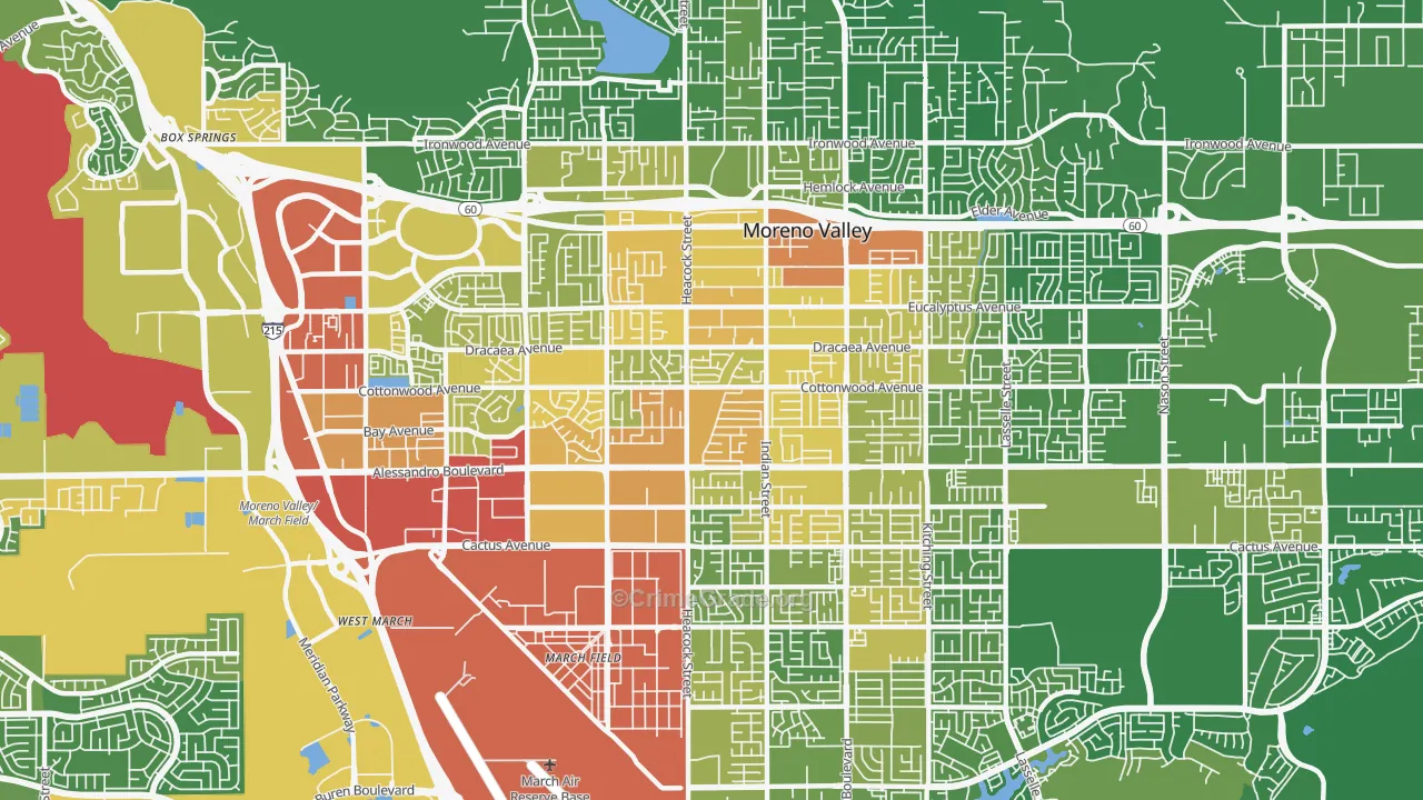 92553, CA Map of Vehicle Theft Rates