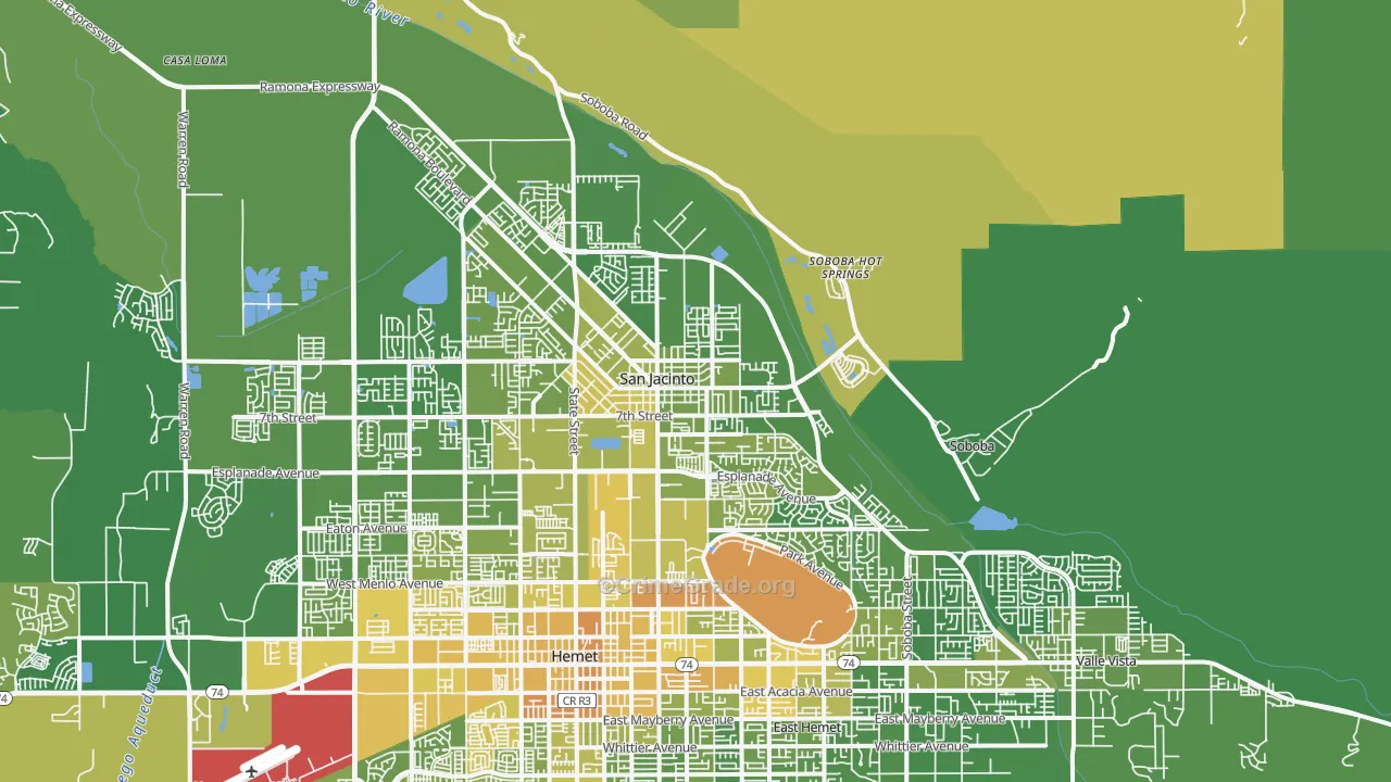 92583, CA Map of Vehicle Theft Rates